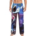 thumbnail image 1 of Pofeuu Colorful Frog Among Flowers Print Men's Pajama Pants, Soft Lounge Pajama Pants with big pockets for Men Plaid Pj Bottoms-Large, 1 of 6