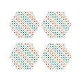 thumbnail image 1 of Pofeuu Colorful Geometric Print Coasters for Drinks, 4Pack PU Leather Coasters, Bar Drink Coasters for Tabletop Protection, Furniture from Damage-Hexagon, 1 of 6