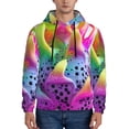 thumbnail image 1 of Pofeuu Colorful Glitter Dagon Fruit Print Mens Casual Hooded Collar Drawstring Hoodies Pullover Sweatshirts Casual Long Sleeve Shirts-4X-Large, 1 of 7