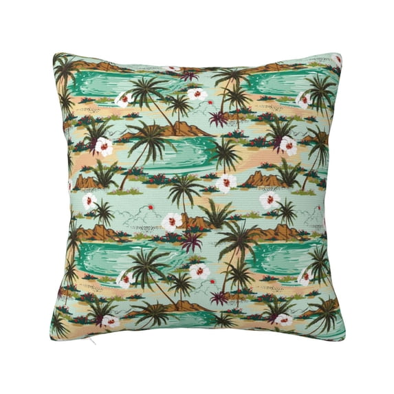 Pofeuu Colorful Hawaii Palms Print Double-sided plush pillowcase Square Throw Pillow Covers Pillows Cover for Living Room Bedroom Sofa Couch Cushion Cover(No pillow core)-16"x16"