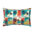 thumbnail image 1 of Pofeuu Colorful Hawaii Palms Print Satin Pillowcase for Hair and Skin Pillow Cases, Silk Pillow Cases, Soft Cooling Pillow Covers, 20x30 Inches（Pillow core not included）, 1 of 7