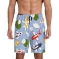 thumbnail image 1 of Pofeuu Colorful Koi Fish Print Men's Soft Woven Elastic Waistband Sleep Pajama Short-4X-Large, 1 of 6