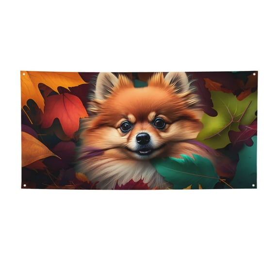 Pofeuu Colorful Leaf Chihuahua Print Colorful Yard Festival Banner Sign Party Outdoor & Indoor Party Decoration Banne Festival Yard Sign-