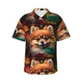 thumbnail image 1 of Pofeuu Colorful Leaf Chihuahua Print Hawaiian Shirt for Men Sleeves Casual Button Down Summer Beach Dress Shirts T-Shirts,3X-Large, 1 of 7