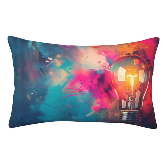Pofeuu Colorful Lightbulb Abstract Print Polyester Microfiber Plush Pillowcases, Super Soft and Cozy Pillow Case Covers with Envelop Closure（Pillow core not included）-20"x30"