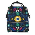 thumbnail image 1 of Pofeuu Colorful Mexican Flower Print Diaper Bag Backpack, Multifunction Travel Pack Maternity Baby Changing Bags, Large Capacity, Waterproof, 1 of 6