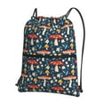 thumbnail image 1 of Pofeuu Colorful Mushrooms Print Drawstring Backpack Water Resistant String Bag Sports Sackpack Gym Sack with Side Pocket for Men Women, 1 of 6