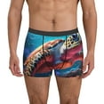 thumbnail image 1 of Pofeuu Colorful Ocean Sea Turtle Print Men’s Boxer Briefs, Moisture-Wicking Underwear, Regular,Trunk-Small, 1 of 5