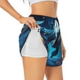 thumbnail image 1 of Pofeuu Colorful Ocean Whale Print Women's Athletic Shorts Running Workout Shorts Tummy Control Quick Dry Gym Shorts with Pockets Double layer sports shorts-XX-Large, 1 of 7