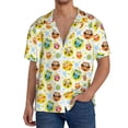 thumbnail image 1 of Pofeuu Colorful Owls 1 Print Mens Casual Short Sleeve Shirts Beach Summer Spread Collar Pocket Tops Men's Casual Short-sleeved Shirt-4X-Large, 1 of 5