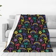 thumbnail image 1 of Pofeuu Colorful Palms Print Ultra-Soft Micro Fleece Blanket,for Bed Or Sofa,All Season Throw Blankets Flannel Blanket-40"x30", 1 of 7
