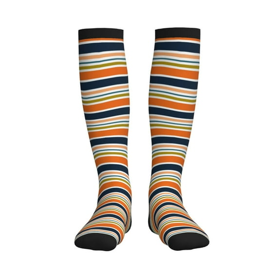 Pofeuu Colorful Pastel Stripes Print Compression Socks for Women & Men Circulation - Best Support for Nurses,Running,Athletic,Sports