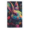 thumbnail image 1 of Pofeuu Colorful Patterned Rabbit Print Hand Towel 27.5" x 16" Soft Absorbent Towel for Bathroom SPA Gym Hotel, 1 of 1