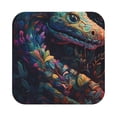 thumbnail image 1 of Pofeuu Colorful Patterned Snake Print Leather Coasters Set of 6, Round Cups Mugs Mat Pad for Home Kitchen Heat Resistant Drink Coasters,Square, 1 of 7