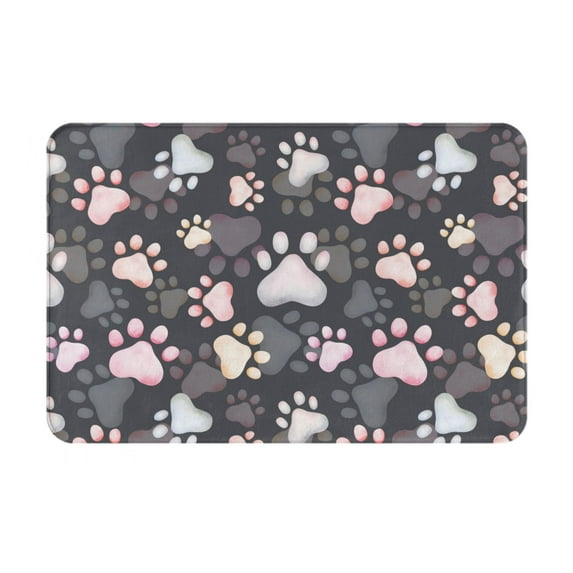 Pofeuu Colorful Paws Of Dog Print Flannel Doormats Rug16"x24"Rug Washable Doormats Indoor Outdoor Rugs for Layered Front Door Mats, Porch, Kitchen, Entryway