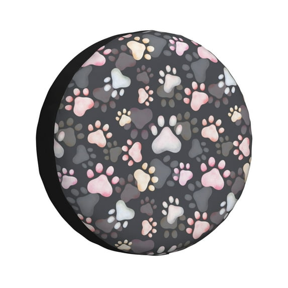 Pofeuu Colorful Paws Of Dog Print Spare Tire Wheel Cover for Car Truck SUV Camper Universal Fit Spare Tire Cover RV Spare Tire Covers-15 inch
