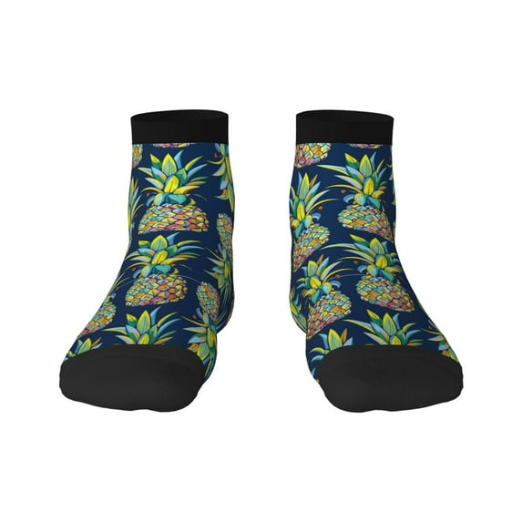 Pofeuu Colorful Pineapples Print 30cm Socks, Adult Running Hiking Socks for Youth and Adult