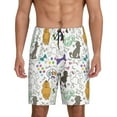 thumbnail image 1 of Pofeuu Colorful Poodle Dog Print Men's Soft Woven Elastic Waistband Sleep Pajama Short-Small, 1 of 6