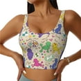 thumbnail image 1 of Pofeuu Colorful Poodle Dog Print Sports Bra for Women Sexy Vest Yoga Running Gym Fitness Crop Bras Tops-Small, 1 of 8