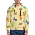 thumbnail image 1 of Pofeuu Colorful Rabbit Print Mens Casual Hooded Collar Drawstring Hoodies Pullover Sweatshirts Casual Long Sleeve Shirts-Large, 1 of 7