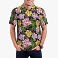 thumbnail image 1 of Pofeuu Colorful Roses Print Men's Loose Fit Midweight Short-Sleeve Pocket Polo-X-Large, 1 of 6