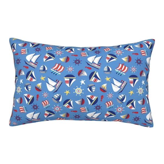 Pofeuu Colorful Sailing Ship Print Polyester Microfiber Plush Pillowcases, Super Soft and Cozy Pillow Case Covers with Envelop Closure(Pillow core not included)-14"x20"