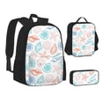 thumbnail image 1 of Pofeuu Colorful Seashells1 Print Backpack Travel Backpacks With Lunch Bag Pencil Bag Set 3 pcs Set Cartoon Backpack, 1 of 7