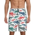 thumbnail image 1 of Pofeuu Colorful Shark Print Men's Soft Woven Elastic Waistband Sleep Pajama Short-X-Large, 1 of 6