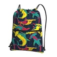 thumbnail image 1 of Pofeuu Colorful Sharks Print Drawstring Backpack Water Resistant String Bag Sports Sackpack Gym Sack with Side Pocket for Men Women, 1 of 6