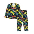 thumbnail image 1 of Pofeuu Colorful Sharks Print Womens Pajamas Set Long Sleeve Sleepwear Button Down Nightwear Soft Pj Lounge Sets Button Down Pajamas Women-XX-Large, 1 of 7