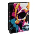 thumbnail image 1 of Pofeuu Colorful Skull Print Travel Document Organizer Passport Holder Men Women for Family (6.5 in x 4.5 in),Wallet Holder Credit Card Clutch Bag Case, 1 of 5