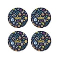thumbnail image 1 of Pofeuu Colorful Space Print Coasters for Drinks, 4Pack PU Leather Coasters, Bar Drink Coasters for Tabletop Protection, Furniture from Damage-Round Shape, 1 of 6