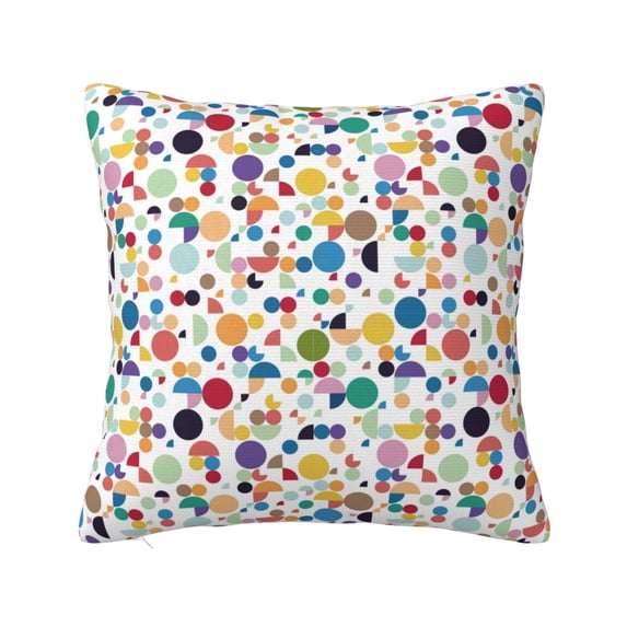 Pofeuu Colorful Spots Print Double-sided plush pillowcase Square Throw Pillow Covers Pillows Cover for Living Room Bedroom Sofa Couch Cushion Cover(No pillow core)-18"x18"