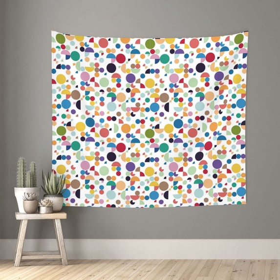 Pofeuu Colorful Spots Print Wall Tapestry Decoration Wall Hanging Tapestry 60 x 51 Inch