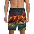 thumbnail image 1 of Pofeuu Colorful Starry Sky Sleep Dog Print Men's Soft Woven Elastic Waistband Sleep Pajama Short-3X-Large, 1 of 6