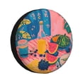 thumbnail image 1 of Pofeuu Colorful Summer Fruit Table Print Spare Tire Wheel Cover for Car Truck SUV Camper Universal Fit Spare Tire Cover RV Spare Tire Covers-15 inch, 1 of 6