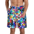 thumbnail image 1 of Pofeuu Colorful Tie Dye Stained Glass 2 Prin Men's Swim Trunks Quick Dry Bathing Suit Swimming Board Shorts Mesh Lining Beach Swimwear-X-Large, 1 of 6