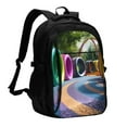 thumbnail image 1 of Pofeuu Colorful Tire Tunnel Park Print Storage Laptop Backpack with USB Charging Port[Water Resistant] College Computer Bookbag Fits, 1 of 7