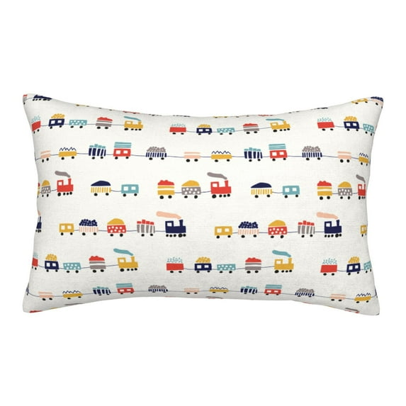 Pofeuu Colorful Trains Print Polyester Microfiber Plush Pillowcases, Super Soft and Cozy Pillow Case Covers with Envelop Closure(Pillow core not included)-16"x24"