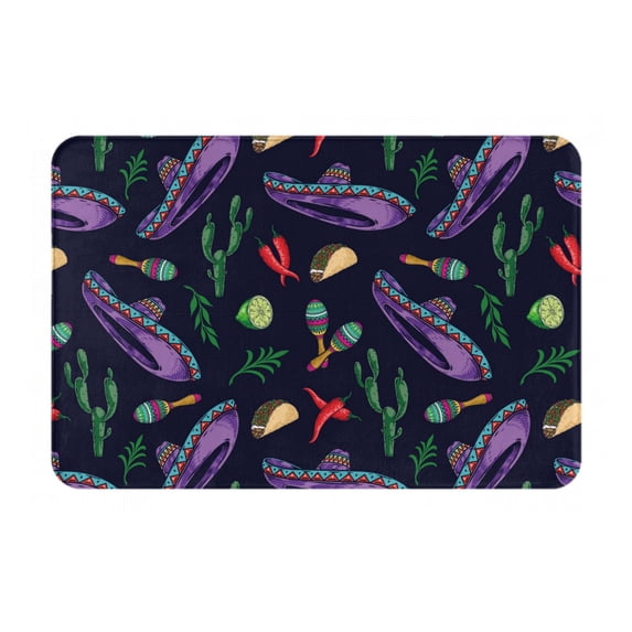 Pofeuu Colorful Vintage Cactuses Print Flannel Doormats Rug16"x24"Rug Washable Doormats Indoor Outdoor Rugs for Layered Front Door Mats, Porch, Kitchen, Entryway