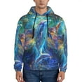 thumbnail image 1 of Pofeuu Colorful Winged Dolphin Print Mens Casual Hooded Collar Drawstring Hoodies Pullover Sweatshirts Casual Long Sleeve Shirts-X-Large, 1 of 7