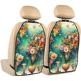 thumbnail image 1 of Pofeuu Colorful World Map Print 2 Pack PU Leather Kick Mat Back Seat Protector, Universal Car Seat Back Organizer, Waterproof Backseat Protector For Most Car, 1 of 8