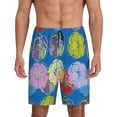 thumbnail image 1 of Pofeuu Colorful floral Print Men's Soft Woven Elastic Waistband Sleep Pajama Short-XX-Large, 1 of 6