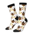 thumbnail image 1 of Pofeuu Colorful maple leaf owl Print Crew Socks, Adult Running Hiking Socks for Youth and Adult, 1 of 6