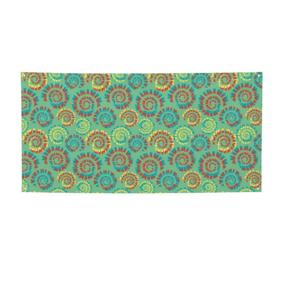 Pofeuu Colourful Tie Dye Print Colorful Yard Festival Banner Sign Party Outdoor & Indoor Party Decoration Banne Festival Yard Sign-Small