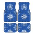 thumbnail image 1 of Pofeuu Compass Print Car Foot Mat Set of 4 Pieces - All-Weather Full Set Floor Mats for Cars Trucks SUVs, 1 of 7