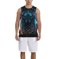 thumbnail image 1 of Pofeuu Cool Blue Light Wolf Print Basketball Jersey, Shirts for Men Youth Basketball Jersey Crew Neck-Small, 1 of 6