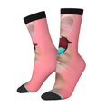 thumbnail image 1 of Pofeuu Cool Cat Pink Sunglasses Print Crew Socks, Adult Running Hiking Socks for Youth and Adult, 1 of 6