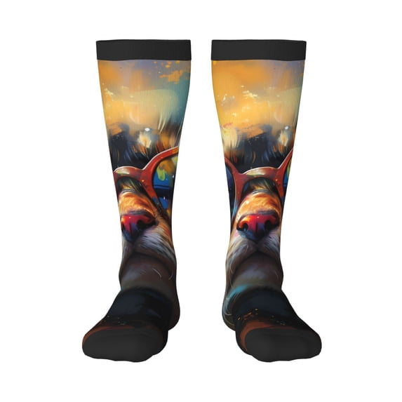 Pofeuu Cool Cat With Sunglasses Print Stockings, Adult Running Hiking Socks for Youth and Adult