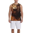 thumbnail image 1 of Pofeuu Cool Fire Lion Print Basketball Jersey, Shirts for Men Youth Basketball Jersey Crew Neck-4X-Large, 1 of 6